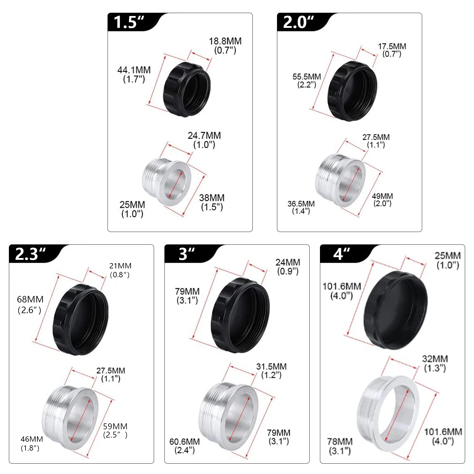 Fuel tank cap Aluminium Weld On Filler Neck And Cap Oil Fuel Surge Tank Water Tank Radiator & Coolant Reservoir Caps OD 1.5" ,2" ,2.5" ,3"