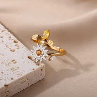 Anti Stress Anxiety Ring For Women Stainless Steel Sun Pendant Spinner Fidget  Rings Fashion Birthday Jewelry Gift Free Shipping - Image 6