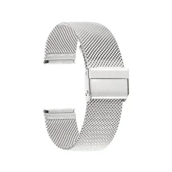Sleek Mesh Metal Milanese Strap - Solid Stainless Steel Watch Band Replacement - 20mm (Silver)