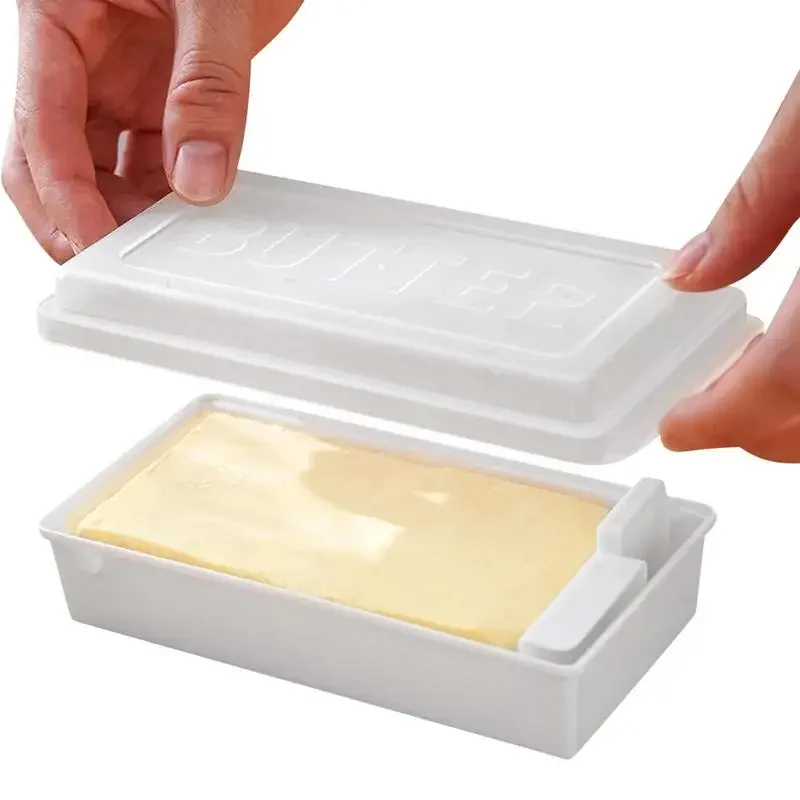 Butter Storage Box Butter Dish with Cover Fresh-keeping Box with Cutter Slicer Countertop Box for Refrigerator Storage Home