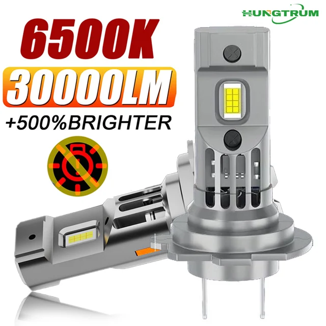 H7 LED CANBUS Light Mini Head Lamp 1:1 Size Wireless H7 Car LED Headlight Bulbs Error Free with Fan 6000K White