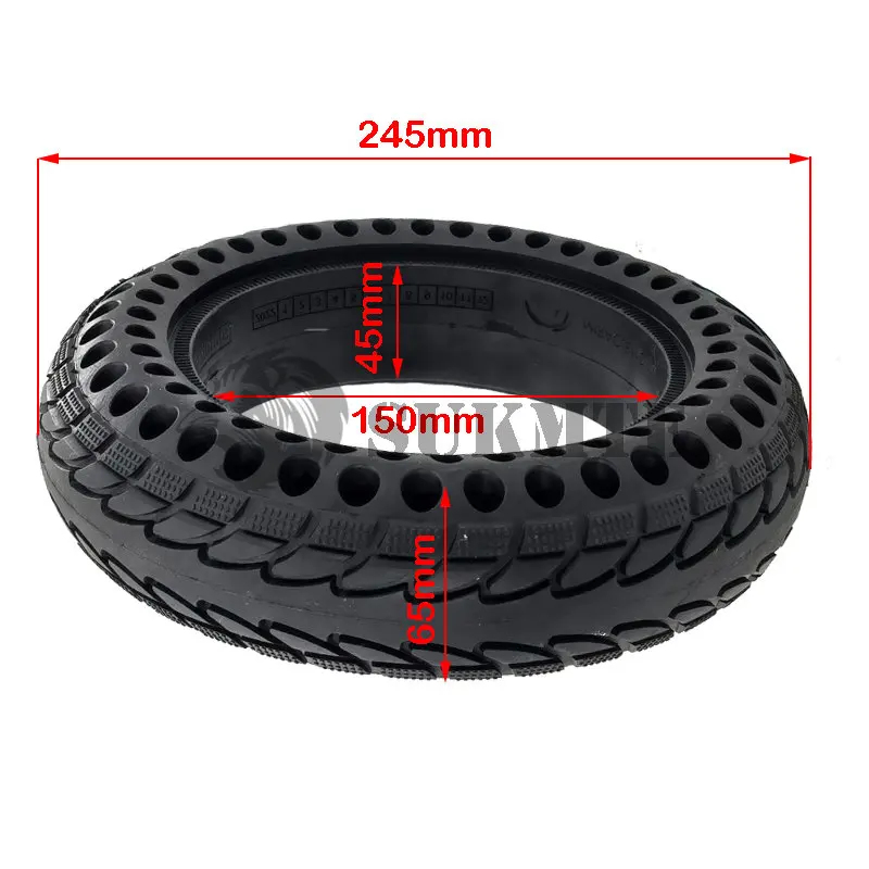 Pneu Creux En Caoutchouc Accent D'abeille Pour Scooter électrique Ninebot MAX G30, 10 ", 10x2.5, 60/70-6.5, VPN, Résistant à La Pression