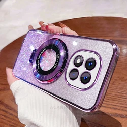 Luxury Glitter Plating Silicone Case with Stand Holder for RedmiNote14 Pro plus (SFCXZJ Purple)