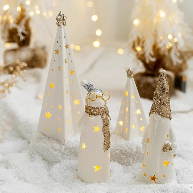 Porcelain Christmas Decoration  White Ceramic Christmas Trees - Christmas  Tree Gold - Aliexpress