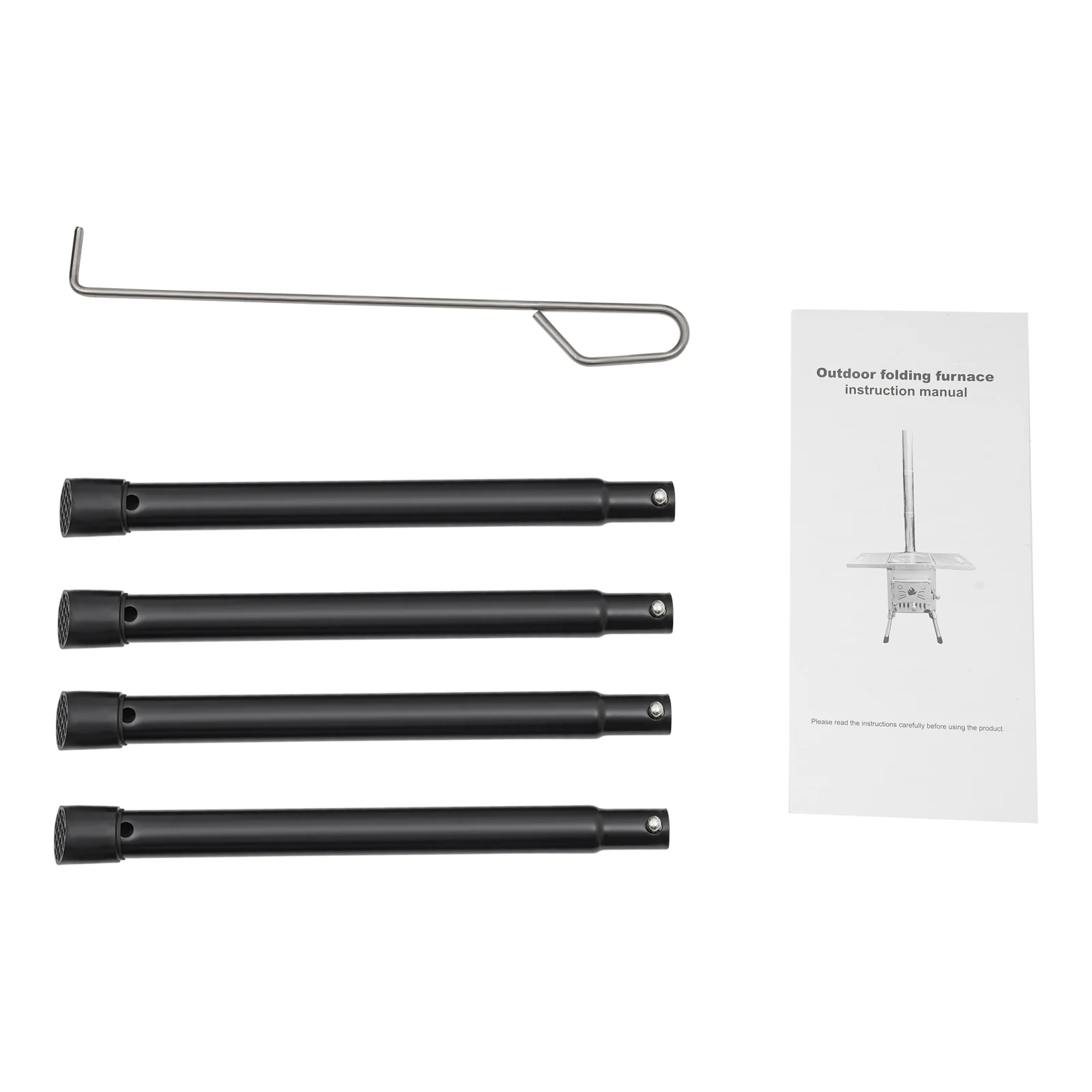 Klappbarer Outdoor-Camping-Holzofen Tragbarer Zelt-Ofen mit Verstellbarer Höhe und Schornstein für Outdoor-Heizung & Kochen & Wandern – Detail 6