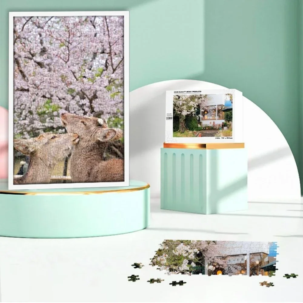MaxRenard Wooden Jigsaw Puzzle 1000 Pieces for Adults Japan The Deer of Nara Family Game  Christmas Gift 3