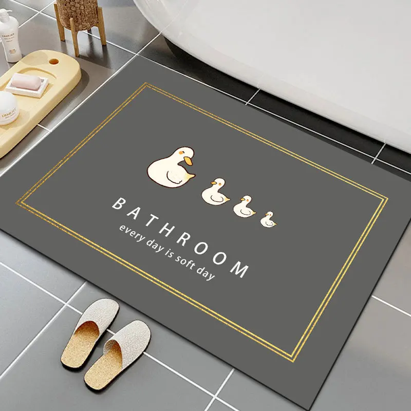 thumbnail image 1 of Alfombrilla de baño con estampado de letras simples, superabsorbente, antideslizante, para entrada, baño, sala de estar, alfombrillas de diatomeas, 1 of 5
