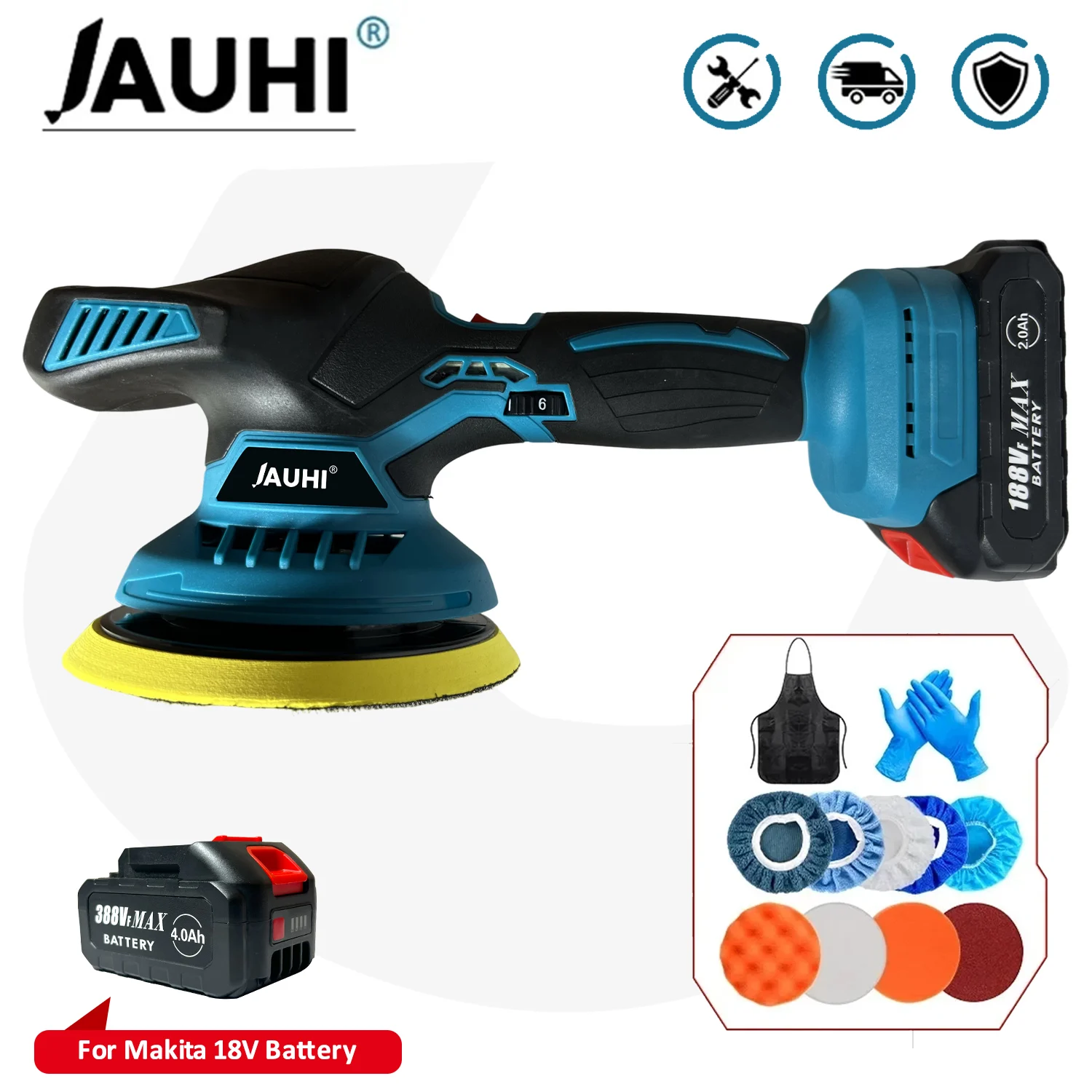 

JAUHI 7000RPM brushless Electric Polisher Adjustable Speed Car Waxing Machine Auto Furniture Polishing Tool Grinding machine