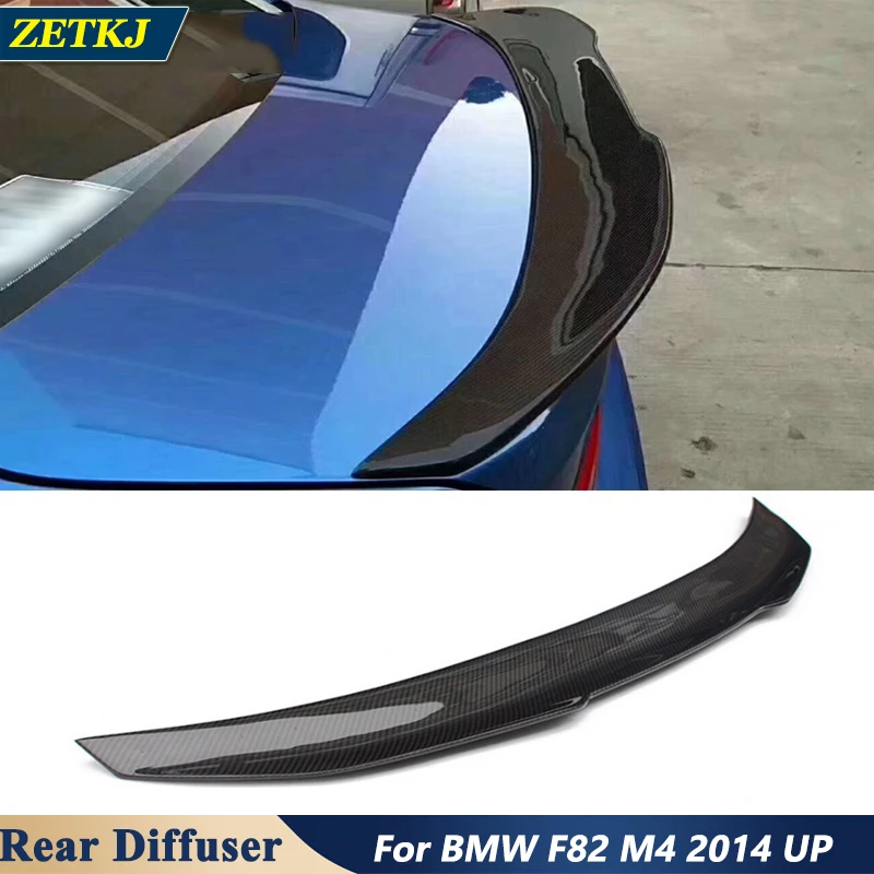 

PS Style Real Carbon Fiber Rear Spoiler Wing Trunk Wing Tail Decoration For BMW M4 F82 2014+ Car Tuning Modification