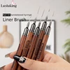 1PC Round Wood Handle Nail Art Liner Brush DIY Painting Pen Sandalwood Syringe Brushes Drawing Fine Lines Stripe Pen UV Gel Nail 1