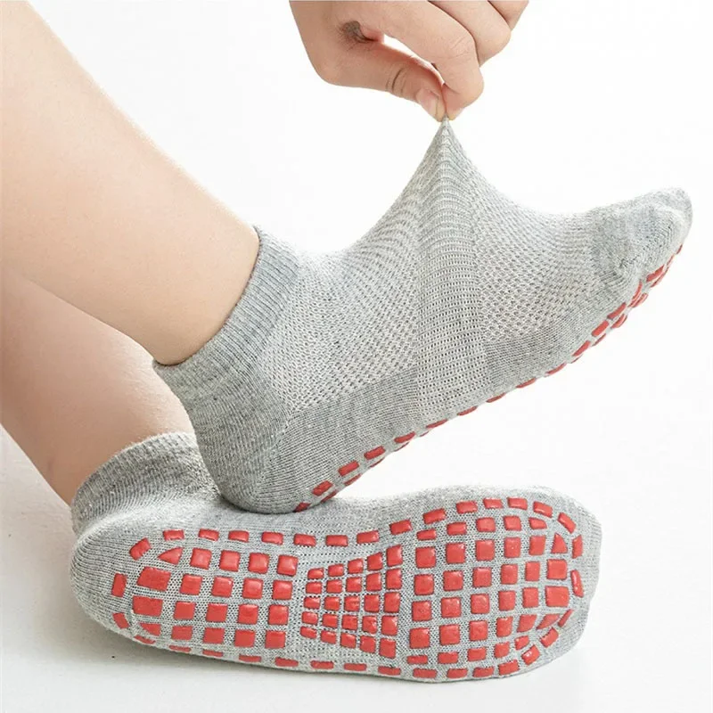 Fashion Solid Children Floor Socks Boys Kids Girls Baby Non Slip Silicone Toddler Socks Breathable Versatile Parent-child Socken