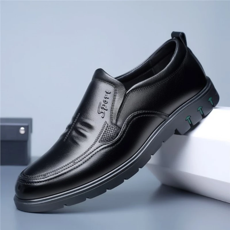 Men's Leather Shoes PU Leather Non Slip Soft Bottom Casual Breathable