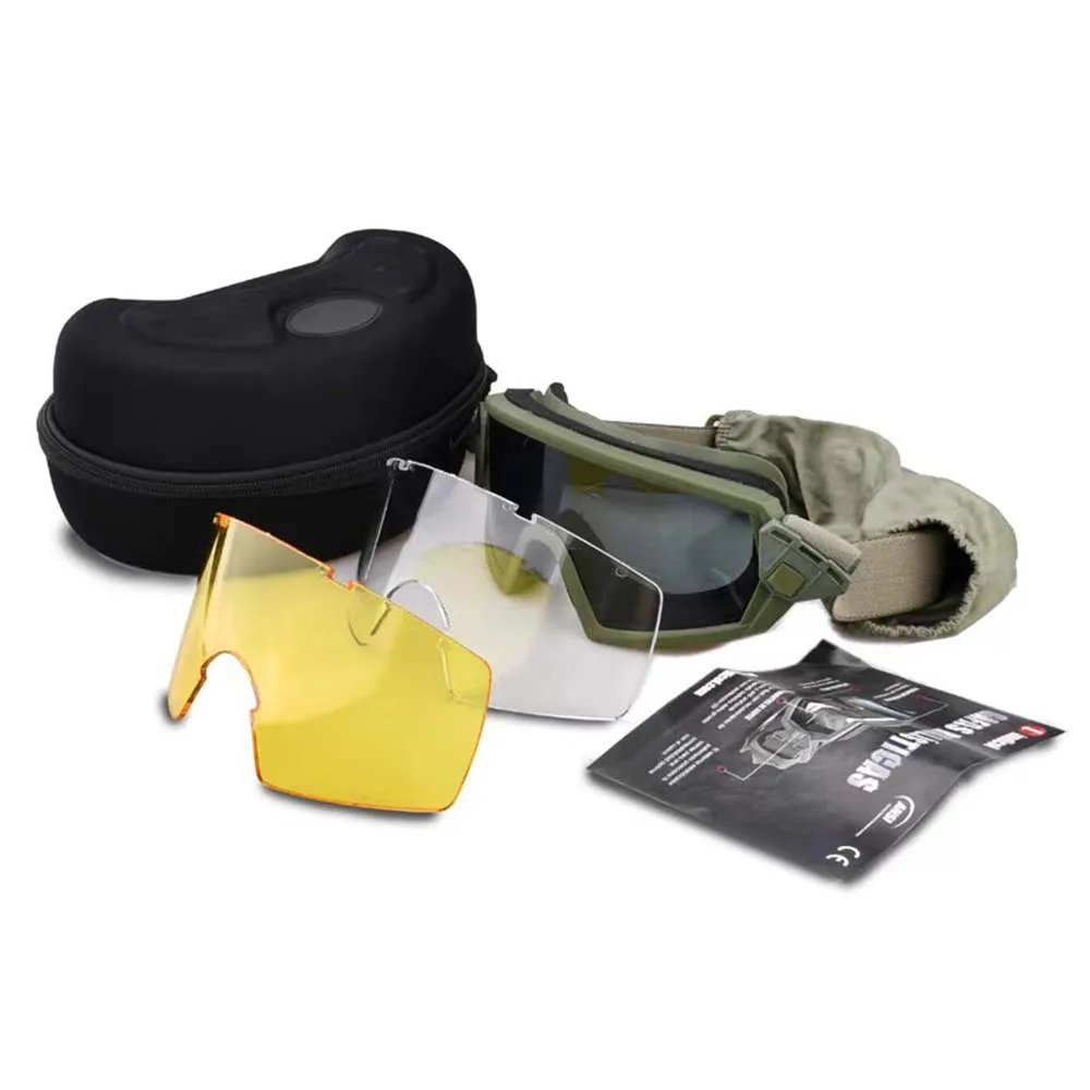 Tactical Goggles Detachable Ienses Hunting Sand Dust Fog Multi-Functional Goggles Skiing Windproof Sandproof Protection glasses