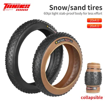 TANKE Anti Puntura Neve Spiaggia Pneumatico Della Bicicletta MTB Della Bicicletta Anti-Slip Grasso Pneumatico 20X4.0 24X4.0 26X4.0 Resistente Alla Puntura Pneumatico invernale