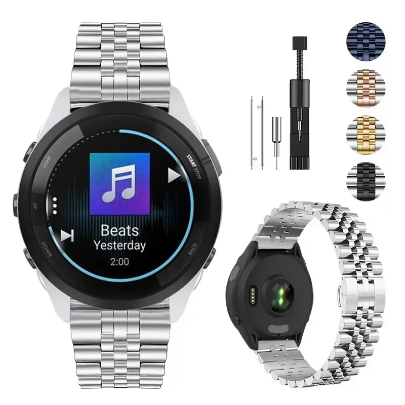 حزام معدني لـ Garmin Venu 2/3/Vivoactive 4 حزام مع...