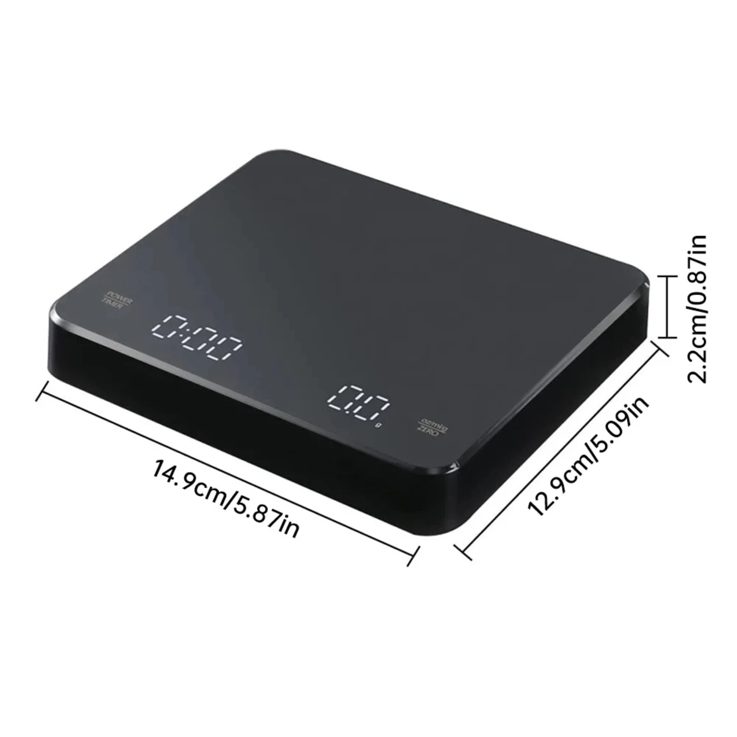 1pc Digital Scale with Timer LED Espresso USB 3kg Max.Weighing 0.1g High Precision Measures in Oz/ml/g Kitchen Scale