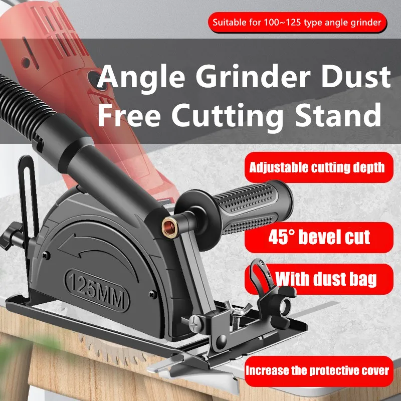 

45°Angle Grinder Stand Cutting Base Dustproof cover Machine Attachments Holder Adjustable Bracket Accessories Dropshipping