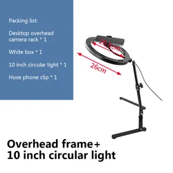 Enhanced LED Ring Light with Phone Holder for Photography and Video Content Creation (Black)