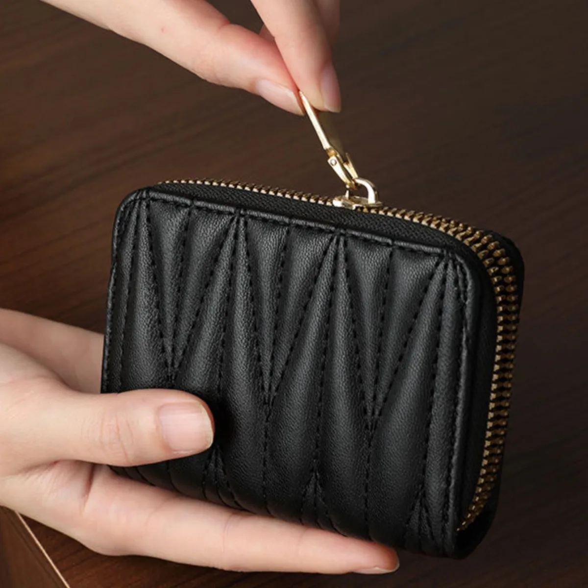 Exquisite New Multi-card Slot Compact Anti-degaussing High-value Coin ID Bag for Women Holder Woman Cards Wallets Wallet Pu
