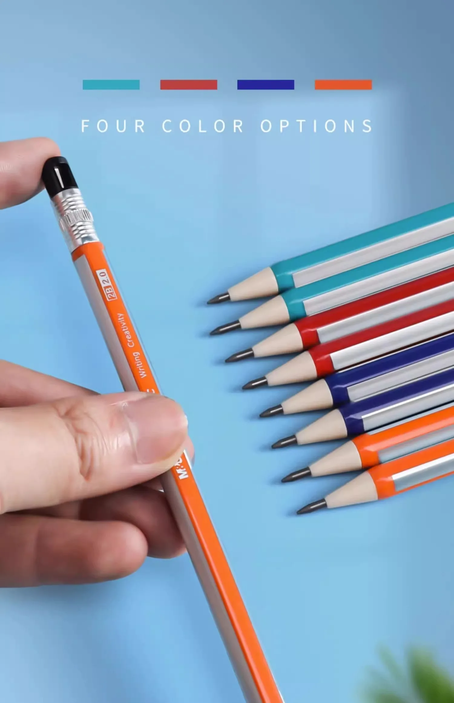 M&G 2,0 mm automatisches Bleistift-Set HB automatischer Studentenbleistift mit Bleistiftroller, Bleistiftmine, Schulstift, Kawaii, süßes Briefpapier – Detail 5