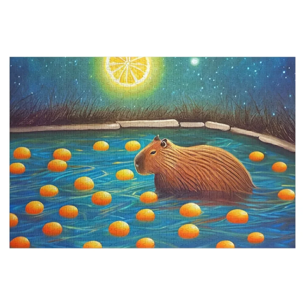capybara moon Jigsaw Puzzle Custom Wood Personalised Personalized Toy Personalized Kids Gifts Puzzle