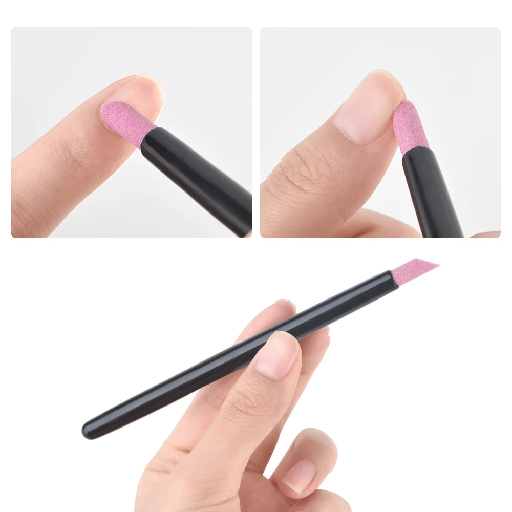 KADS 5/10 Pieces Pumice Stone Sanding Nail File Tools Cuticle Stone Pusher Sanding Sticks Nail Art Pen Cuticle Remover Tool