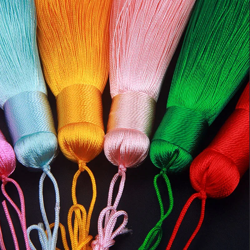 2Pcs Silky Tassels 12cm Handmade Soft Tassels DIY Craft Jewelry Bookmark Key Chain Home Decor Pendant Smooth Fringe Trim tassel fringe tassel decoration tassel accessories tassel trim mini tassels bookmark tassels silky floss tassels
