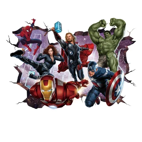 

3D avengers wall stickers living room bedroom wall decoration Super hero movie poster wall stickers for kids rooms
