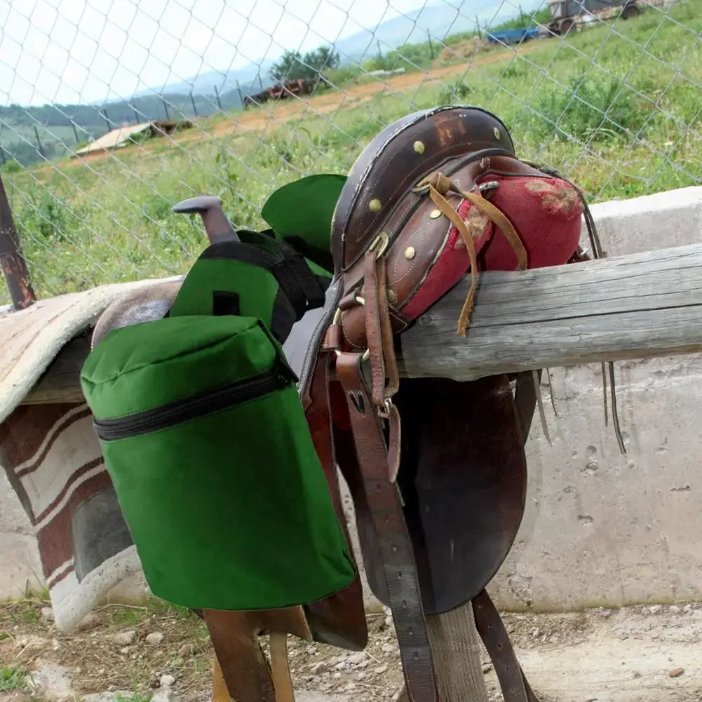 Saddle Bags For Horses Durable Horn Saddle Bag Set Washable Pouch Practical Pommel Pocket For Long-Distance Riding Me