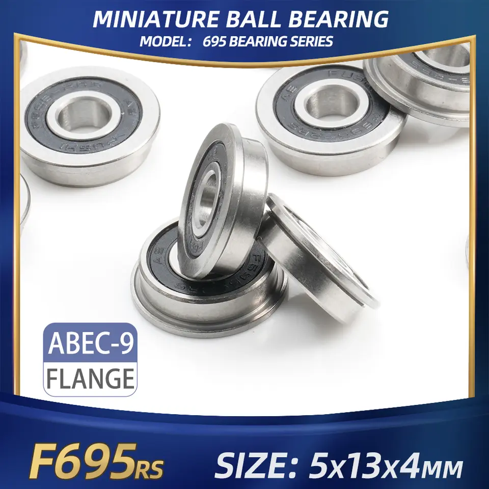 FUSHI 695zz 695 2rs Bearing 5x13x4 mm 10Pcs Stainless steel S695zz Flange F695 2rs Bearing For VORON 3D Printer,RC Car image 17