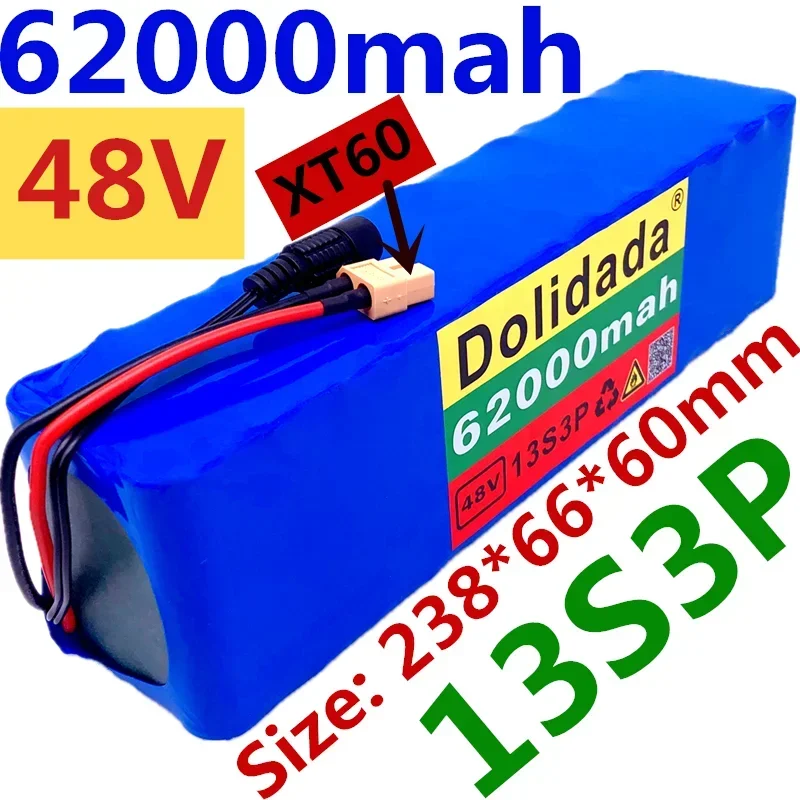 

100%New Original 48v Lithium Ion Battery 48v 62Ah 1000w 13S3P Lithium Ion Battery Pack for 54.6v Citycoco Motorized Scooter BMS