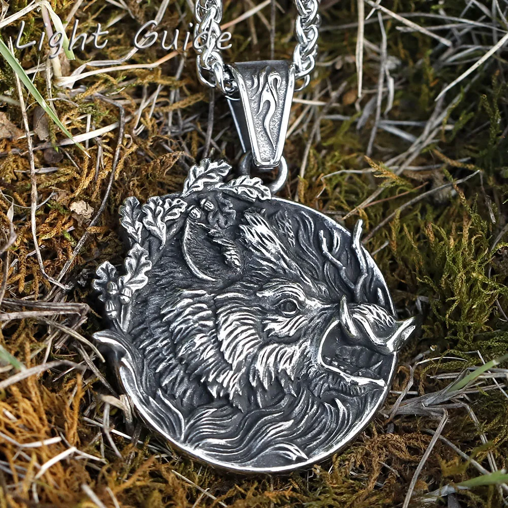 2022 NEUE Männer 316L Edelstahl Fierce Boar Anhänger Halskette Mode Tier für Geschenk Schmuck kostenloser Versand