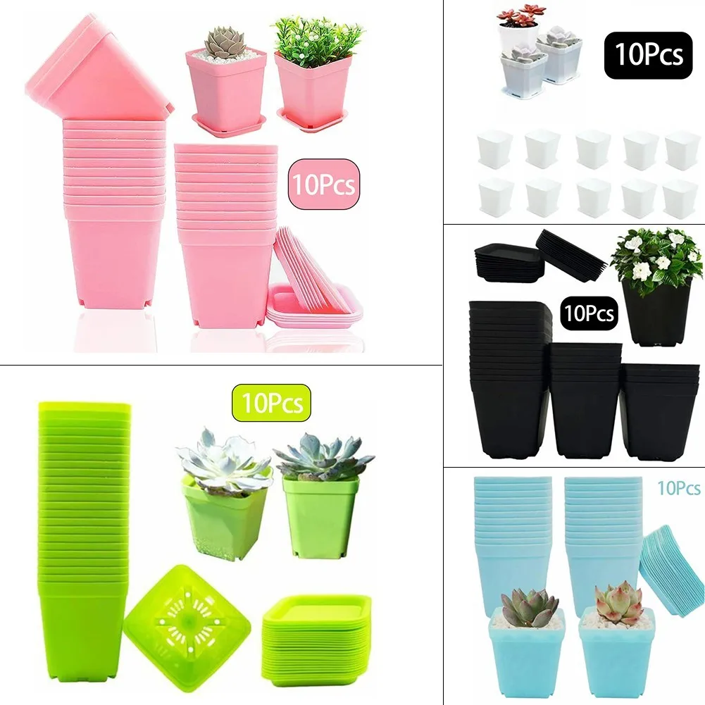 Flowers Pots Plastic 2.7x3.12inch Reusable Set 6