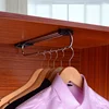 1pc Pull-Out Clothes Storage Rod Adjustable Foldable Metal Hanging Rail for Wardrobes Space-Saving Organizer Drying Racks 3