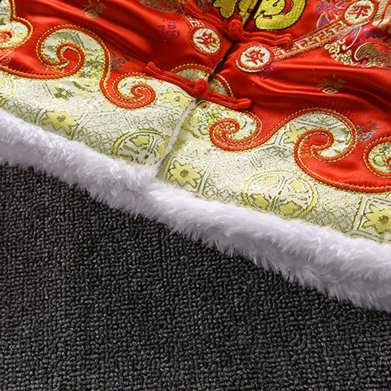 Children's Traditional Chinese Hanfu Tang Suit Newborn Autumn Winter Thicked Festive Costume Kids Birthday Gift 3 Piece Suits