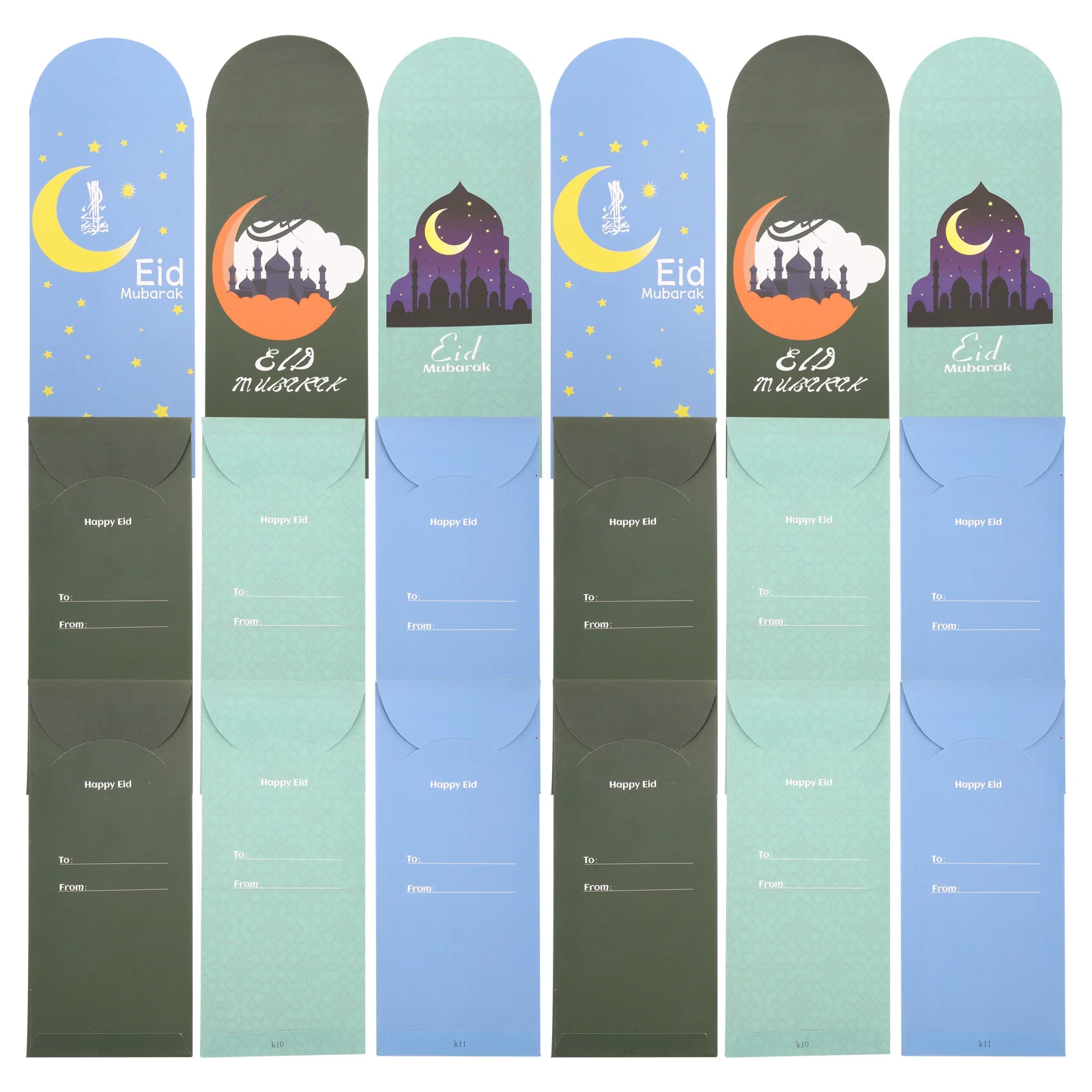 Eid Mubarak 현금 봉투, 돈 카드 종이 가방, 라마단 이슬람 Eid Al-Fitr 선물, 선물 장식, 18 개, 36 개