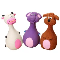 Latex Dog Toys Sound Squeaky Elephant/Cow Animal Chew Pet Rubber Vocal Toys For Small Large Dogs Bite Resistant Interactive Toy 1