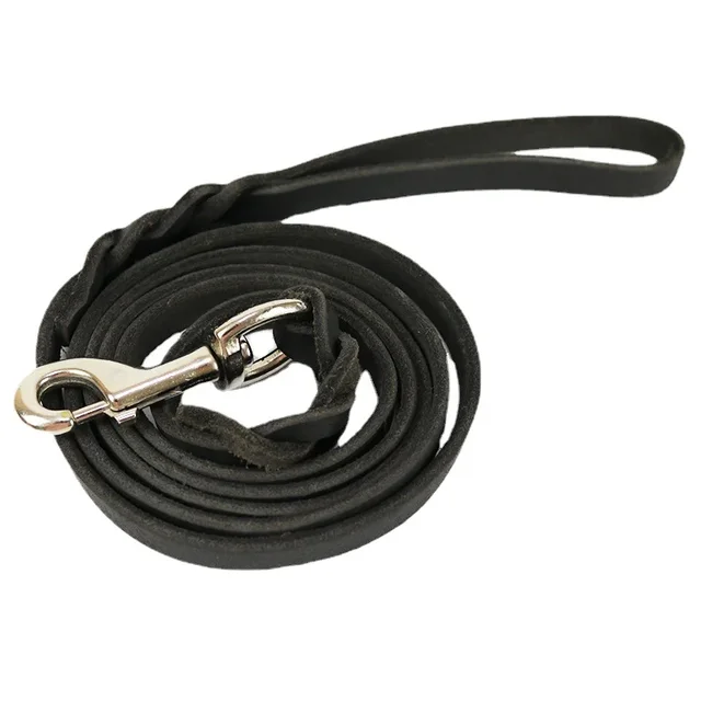 1.2-2.1m Dogs Leads with Hook Genuine Leather Leash Pet Walking Training Brown Black Colors for Medium Pet Shepherd Greyhound 3
