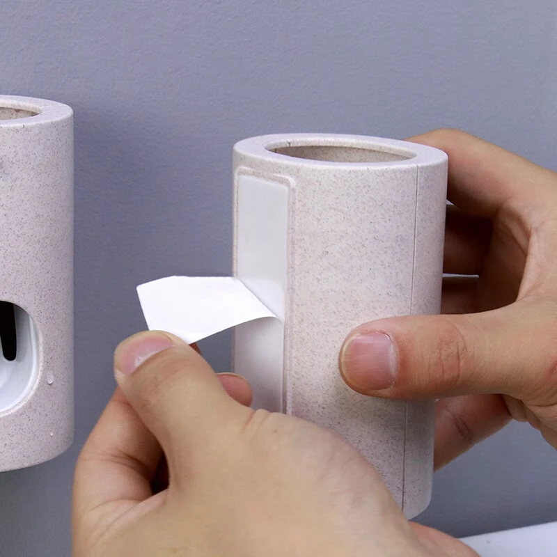 Automatic Toothpaste Dispenser Holder Bathroom Accessories Set Toothbrush Holder Toothbrush Wall Mount Rack 5