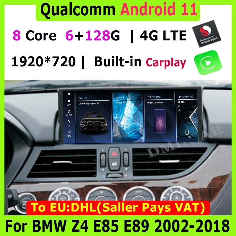 

Qualcomm Android 11 For BMW Z4 E85 E89 Multimedia Player Auto Radio GPS Navigation Car DVD Player IPS Screen Headunit Joystick