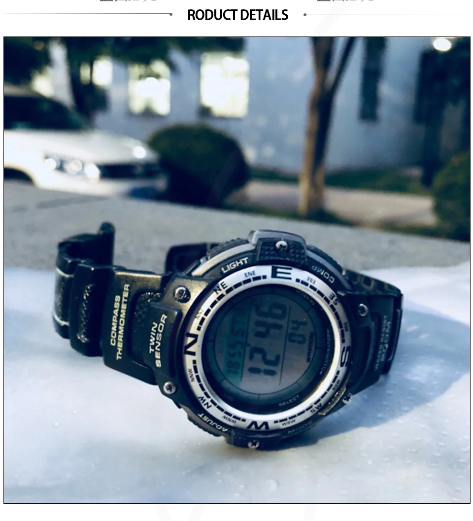 Harz-Uhrenarmband für Casio SGW-100-1V SGW-200 Serie Concave Sports Herren wasserdichtes Armband SGW100 Ersatz-Uhrenzubehör – Detail 3