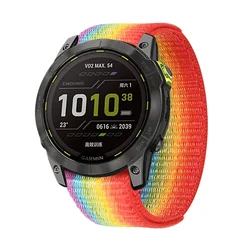 Premium Hook & Loop Nylon Strap for Smartwatch Bands - Available in 26mm & 22mm (Rainbow)