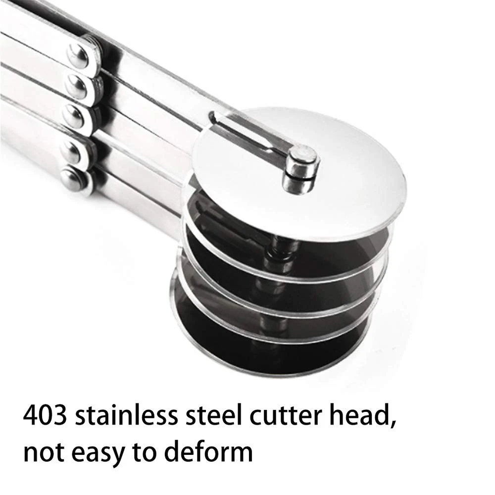 5 Wheel Pizza Cutter Pastry Cake Knife Stainless Steel Pies Waffles Dough Divider Cookies Expandable Baking Cutter Kitchen Tools