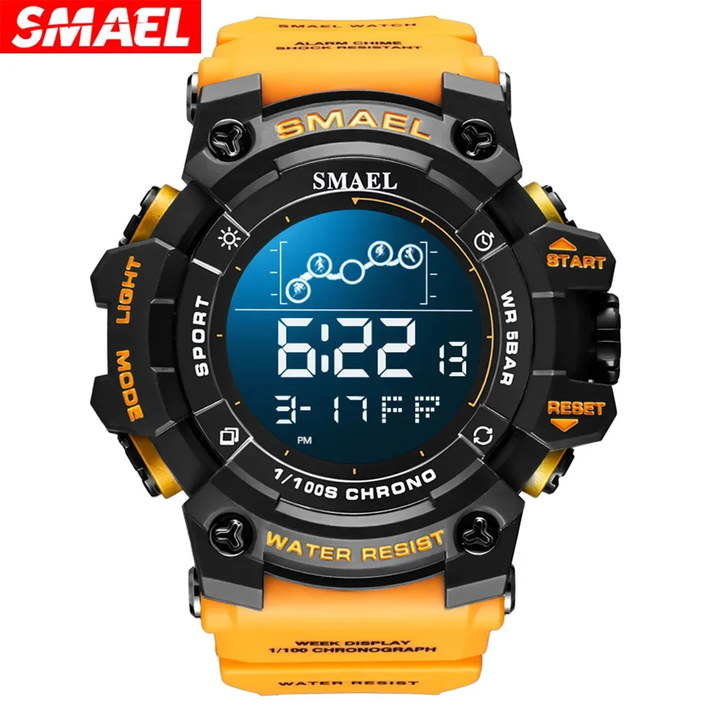 SMAEL Electronic Wristwatches Sport Watches For Men Chronograph Waterproof LED Digital Watch Military relogios masculino reloj