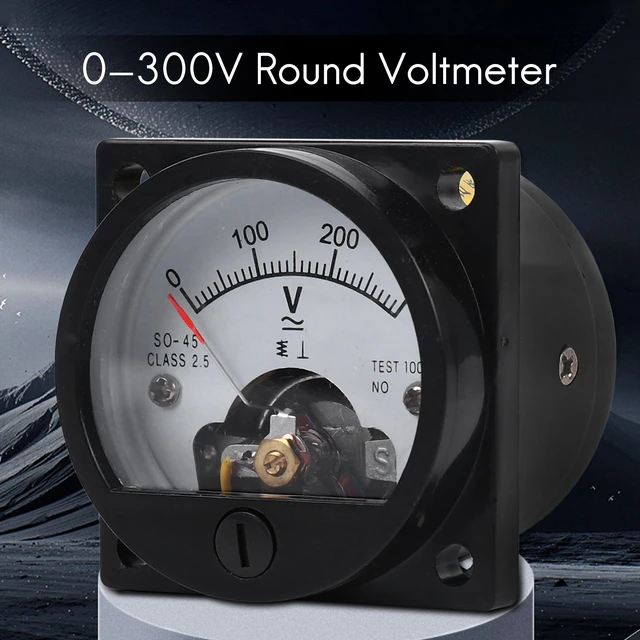 Analog Dial Panel Meter Voltmeter Gauge SO-45 DC 0-3A Round Black