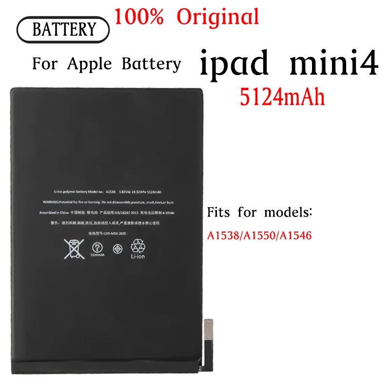 

EOENKK Tablet Battery For Apple iPad Mini 4 Mini4 A1538 A1546 A1550 Repair Part Original Capacity TAB Batteries Bateria