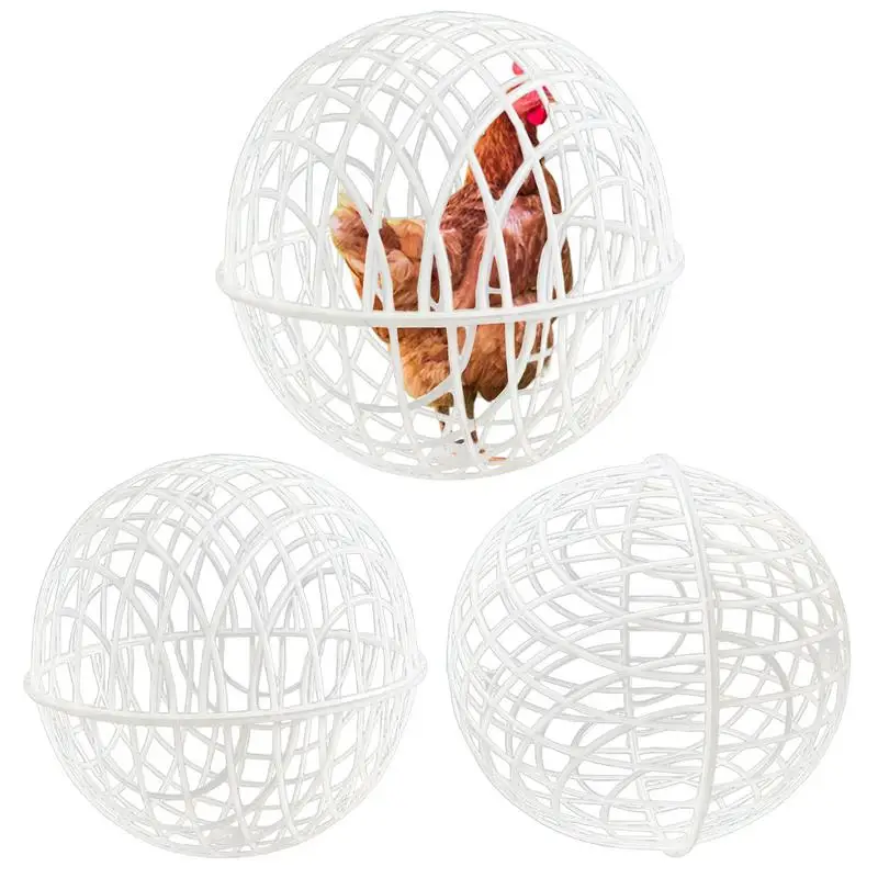 3pcs Walking Chicken Cage Safety Spherical Chicken Rolling Ball Cage Free Range Can Roll and Walk To Feed chicken rolling ball cage