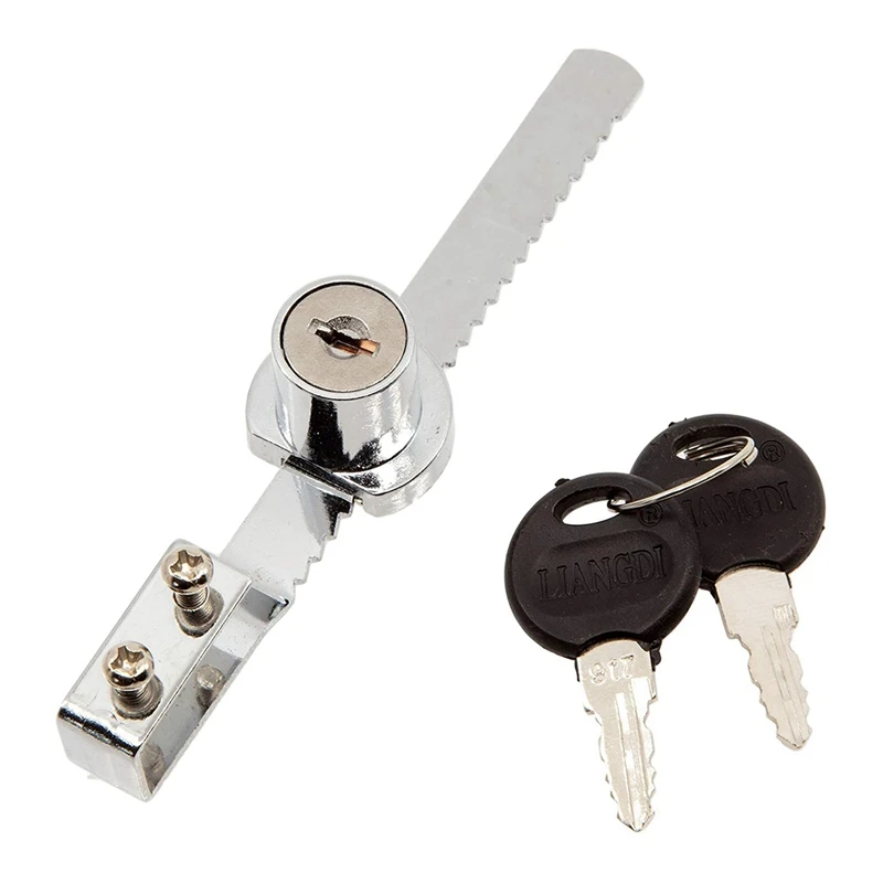 2X Serratura Per Vetrina Serratura A Cricchetto Per Porta Scorrevole In Vetro Serratura Per Armadietto In Vetro Di Sicurezza Con 4 Chiavi