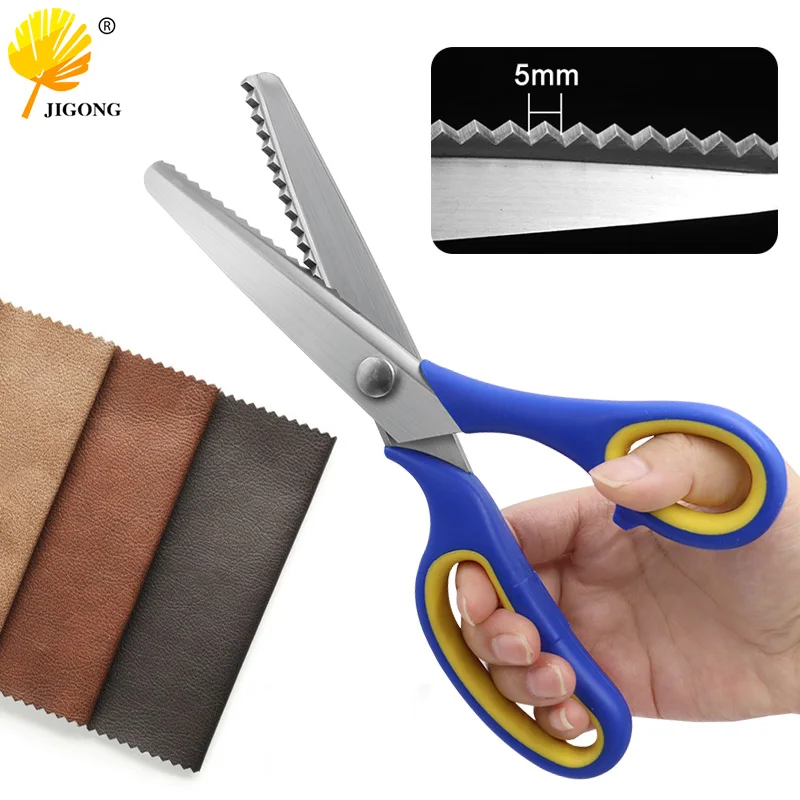 Tanie 1PC nożyce ozdobne robótki nożyczki tkaniny do szycia skóra Craft krawiectwo nożyce sklep