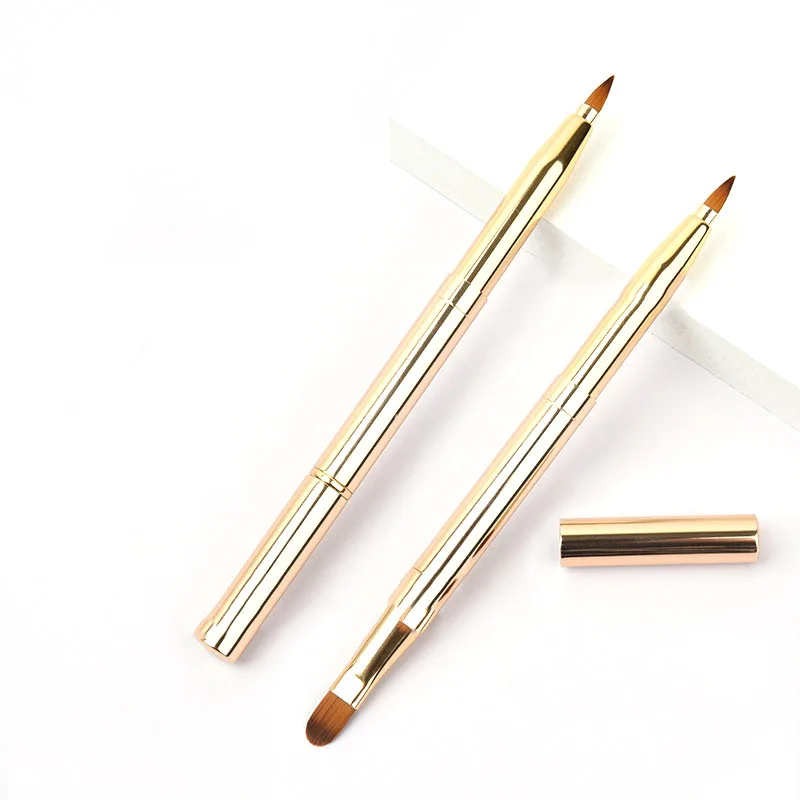 Retractable Lip Makeup Brush Lipstick Lip Gloss Brush Telescopic Dual Use Eyeshadow Beauty Tool With Protect Cap
